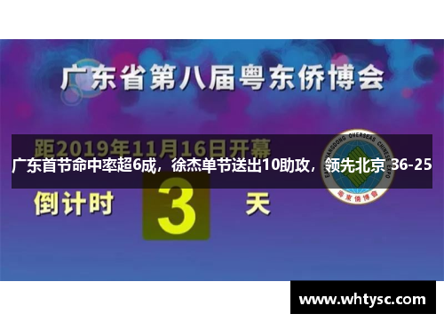 广东首节命中率超6成，徐杰单节送出10助攻，领先北京 36-25